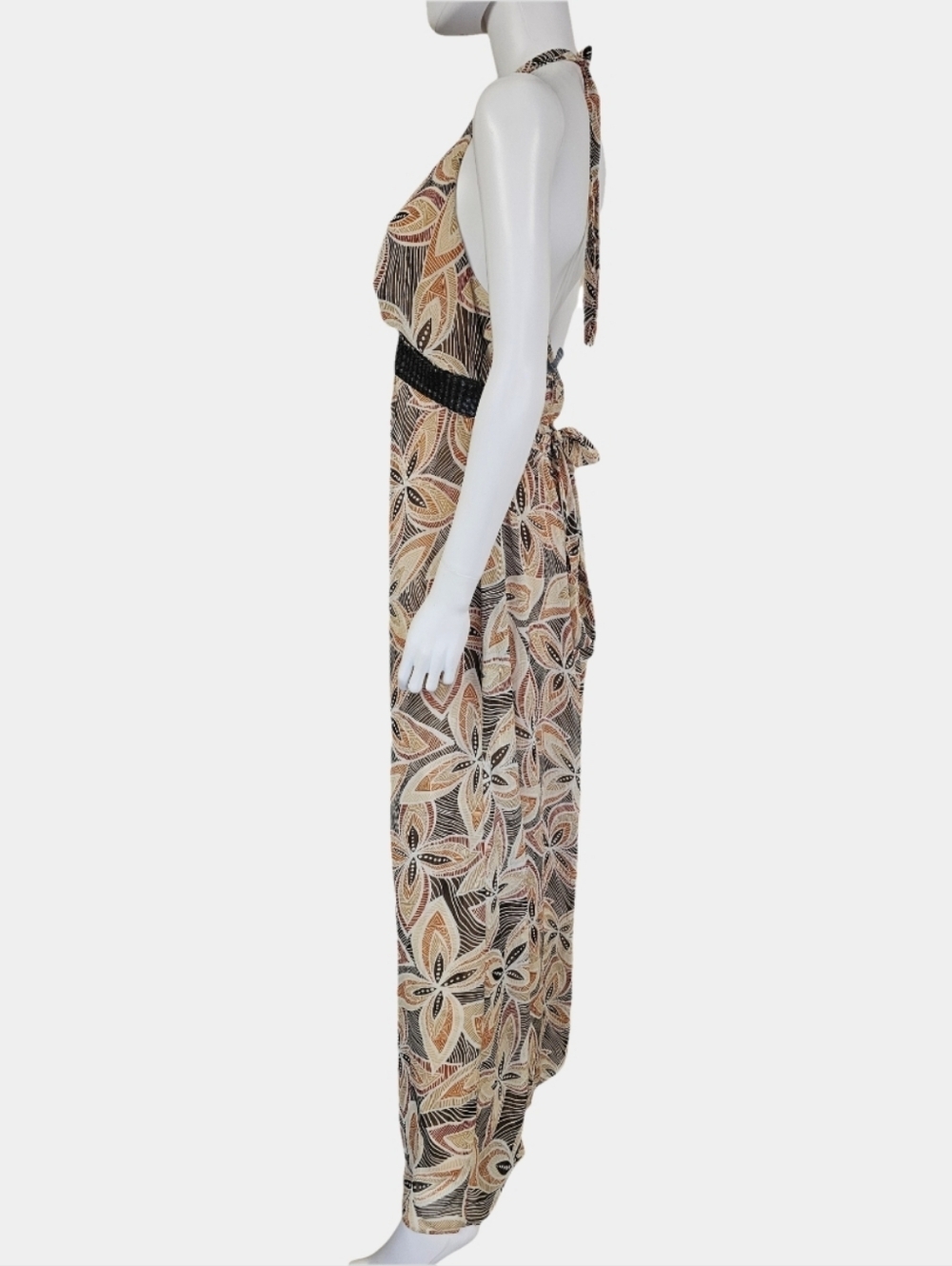 Rabbit Rabbit Rabbit Halter Style Surplice Front Floral Print Maxi Dress Size 16 - Picture 2 of 16